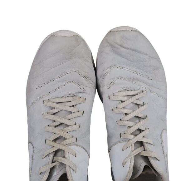 Nike Shoes Mens 13 Sneakers Roshe Tiempo VI Lifestyle Boot Triple White Leather - Picture 7 of 14